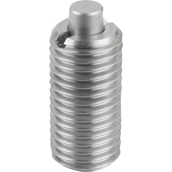 Spring Plunger Std Spring Force D=M06 L=20 Stainless Steel, Flat, Comp:Pin Stainless Steel, Pu=10